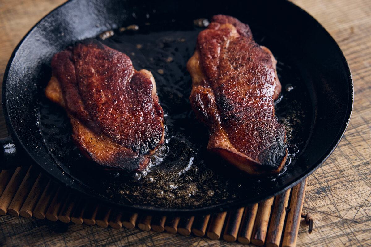 Gammon Steak with a Fried Egg and Parsley Butter