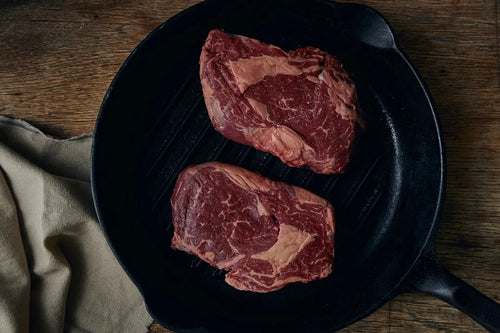 Grass-fed beef ribeye steak