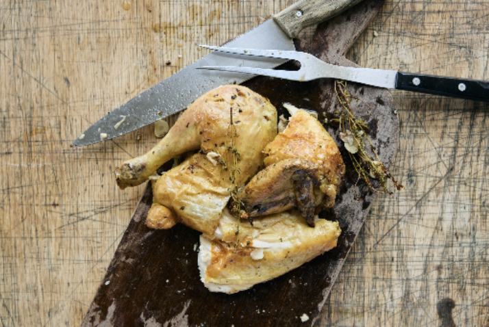 Sous vide half chicken
