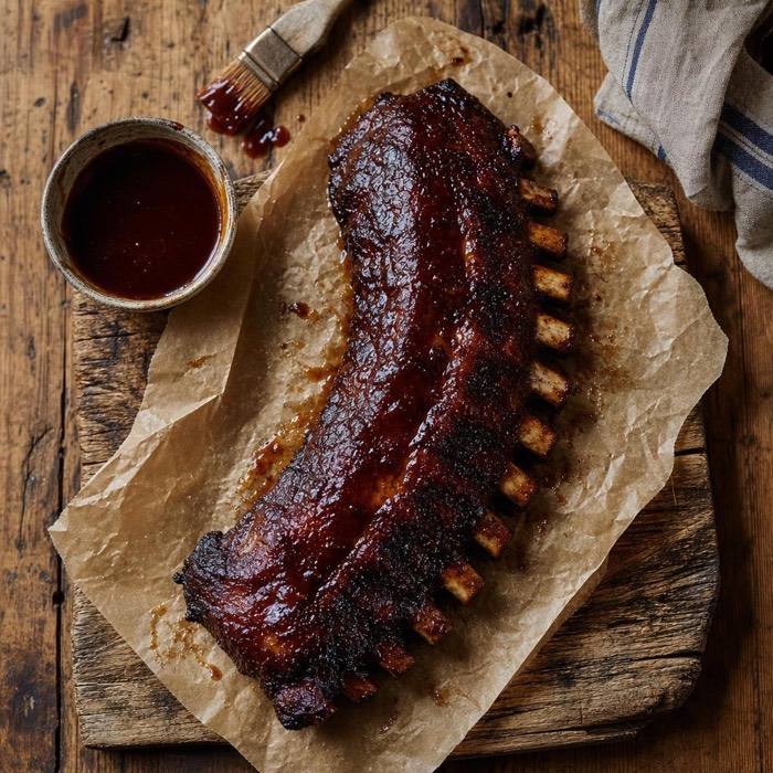 Rustic sticky baby back ribs